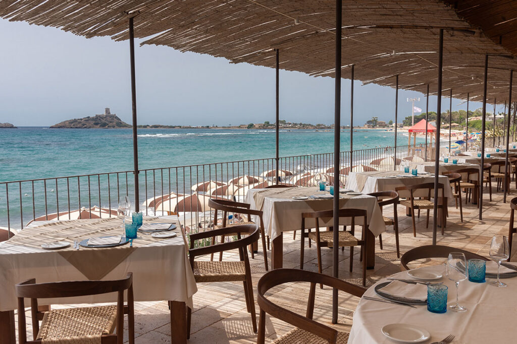 Panoramic sea view terrace at Don Carlo Restaurant near Nora South Sardinia