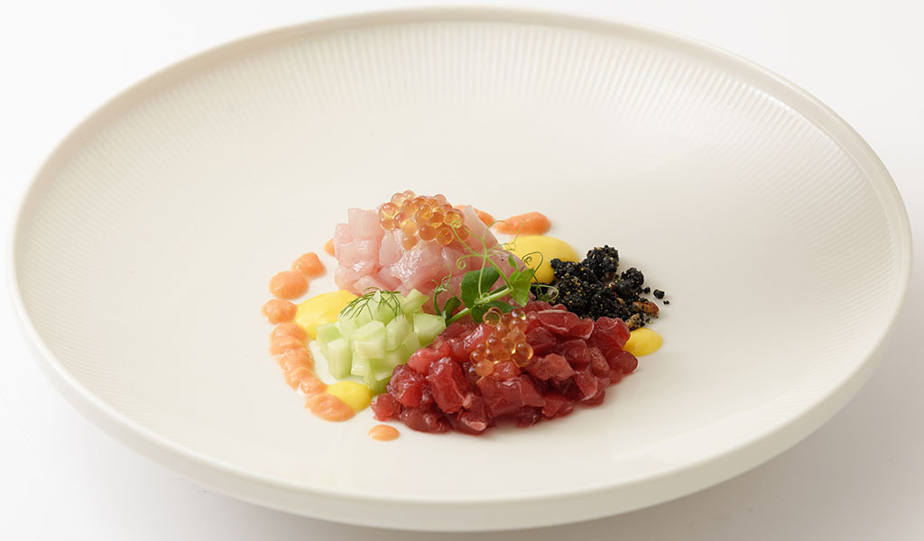 Piatto gourmet della tradizione sarda rivisitata presso il Ristorante Don Carlo a Pula